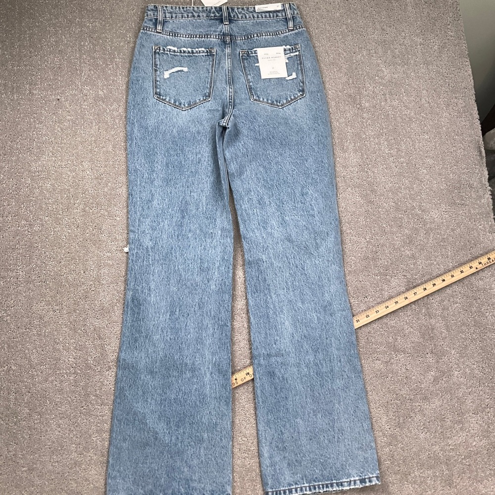 Flying Monkey Jeans Women 27 Blue 90s Vintage Flare Distressed F5312 Cotton - Picture 11 of 12